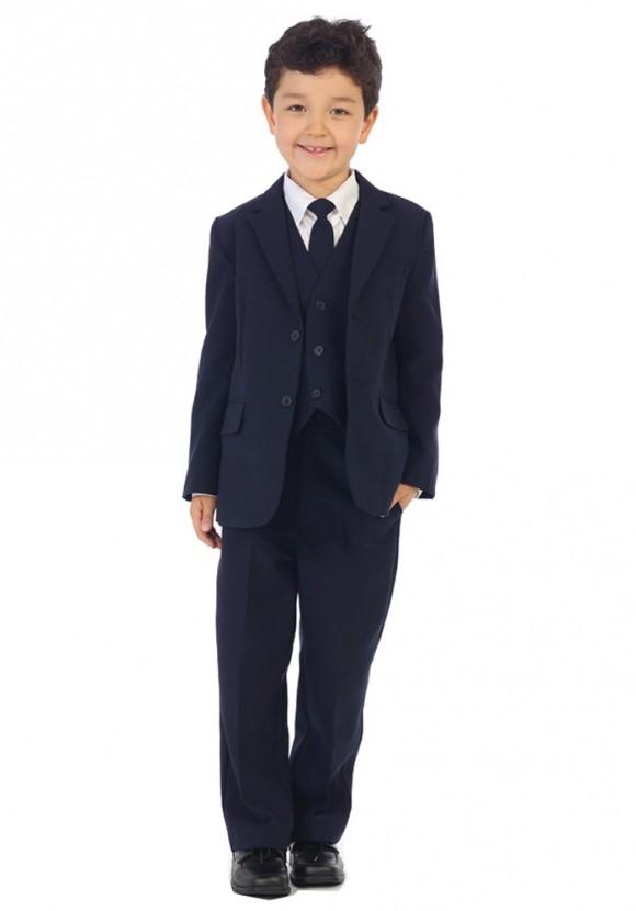 Classic Slim boys navy suit, where modern sophistication meets youthful exuberance.