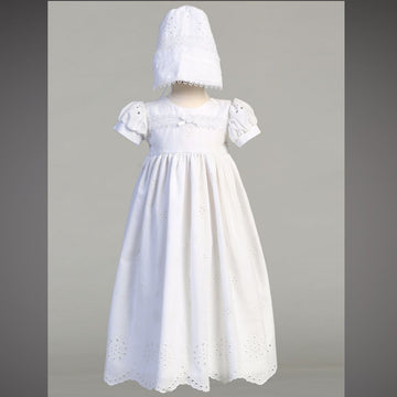 Girls White Christening & Baptism Gown - Brooke
