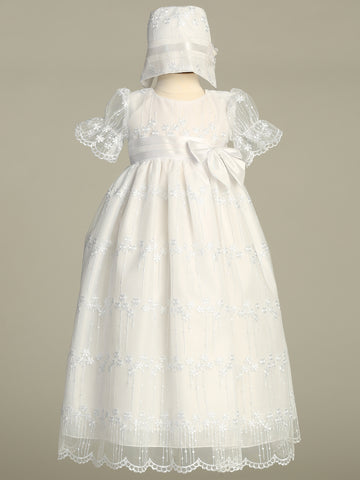 Girls White Christening & Baptism Gown - Camila