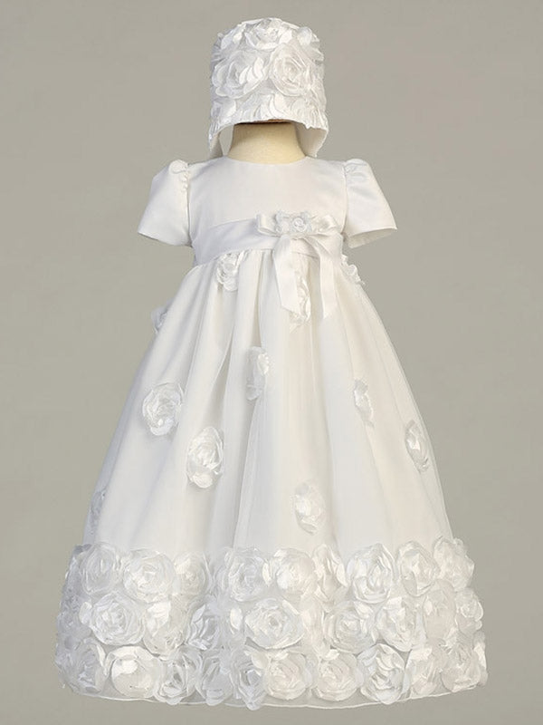 Girls White Christening & Baptism Gown - Clarice