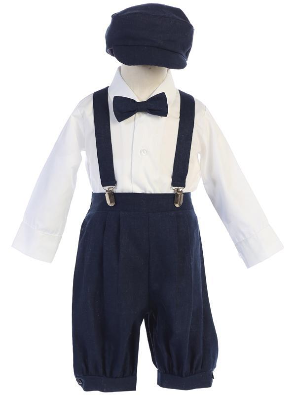 Toddlers Navy Knickers Outfit with Suspenders G827 - Malcolm Royce