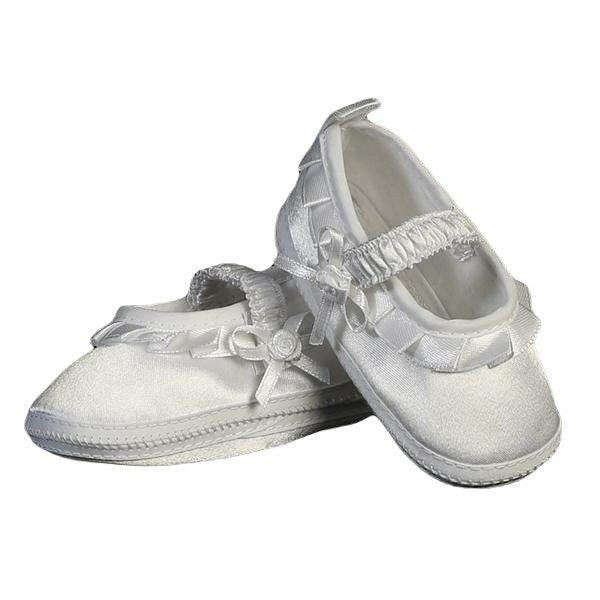 White baptism booties
