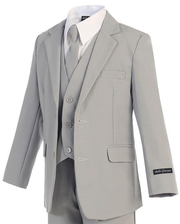 Boys Light Gray Suit Classic Slim - Malcolm Royce