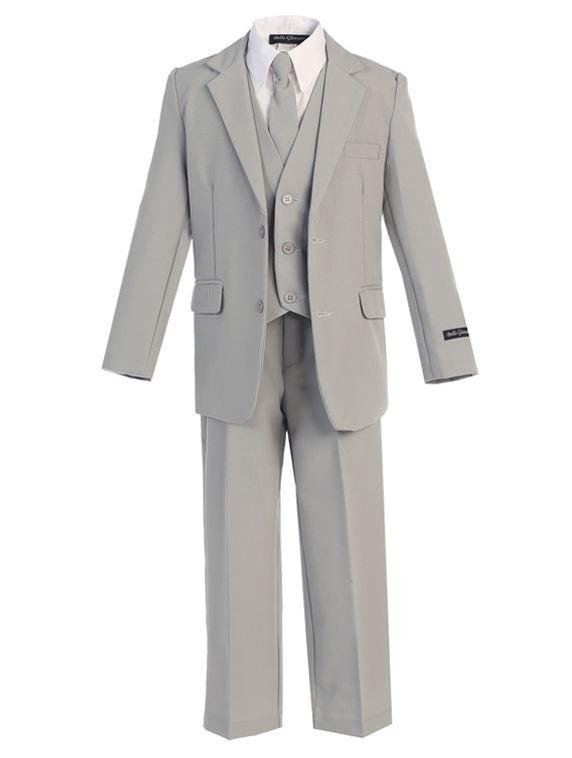 Boys Light Gray Suit Classic Slim - Malcolm Royce