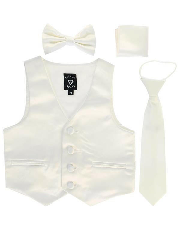 Boys Ivory Satin Vest Set (3-6 mths to 14) - Malcolm Royce