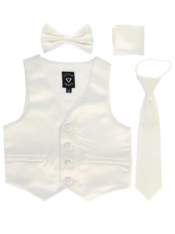 Boys Ivory Satin Vest Set (3-6 mths to 14) - Malcolm Royce