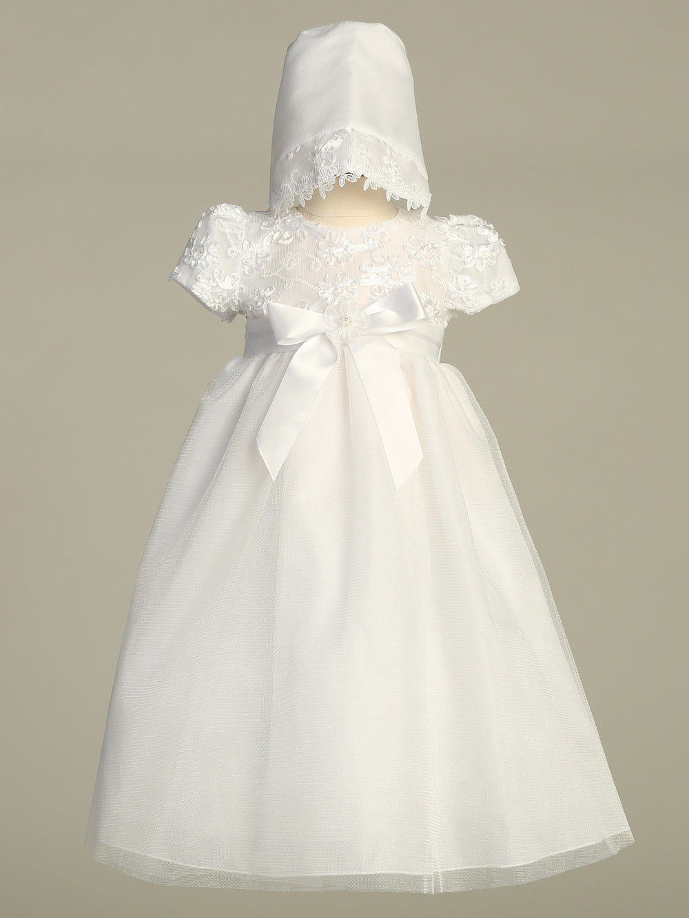 Girls White Christening & Baptism Gown - Lillian