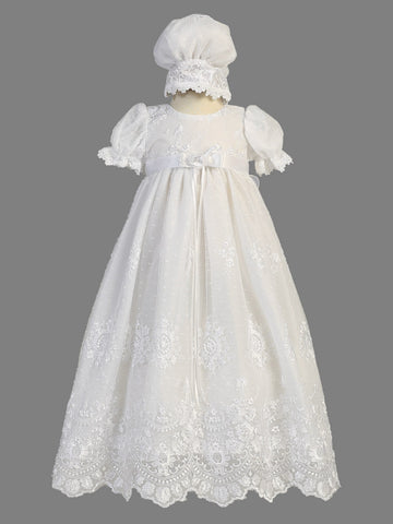 Girls White Christening & Baptism Gown - Madison