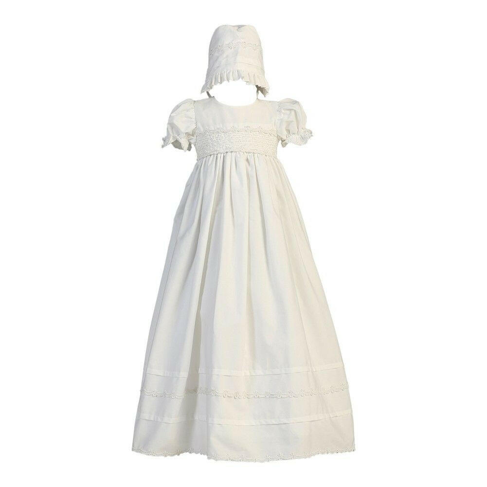 cotton baptism dress Girls White Baptism Gown Marie