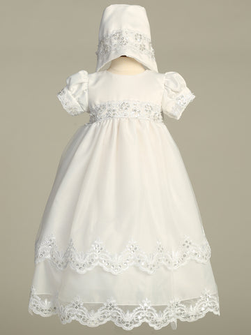 Girls White Christening & Baptism Gown - Naomi