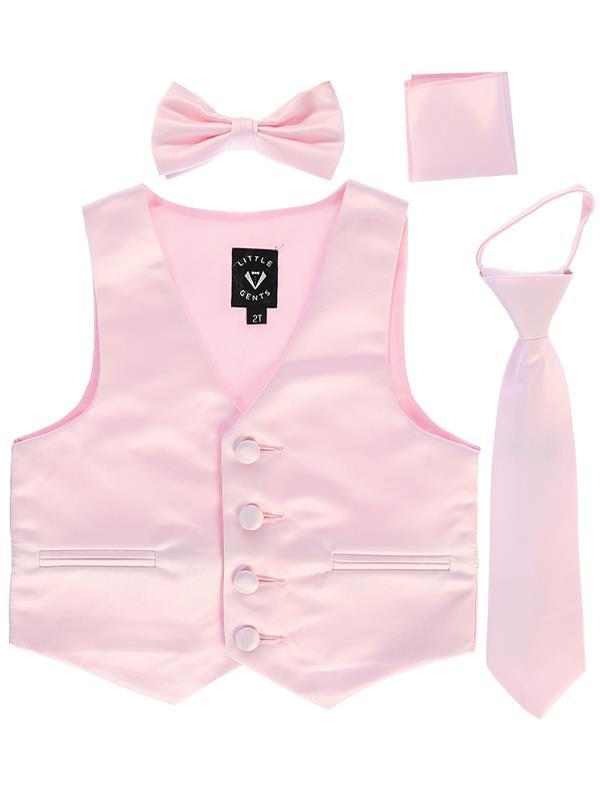 Boys Pink Satin Vest Set (3-6 mths to 14) - Malcolm Royce