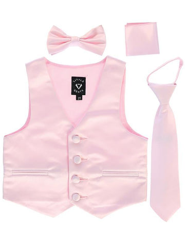 Boys Pink Satin Vest Set (3-6 mths to 14) - Malcolm Royce