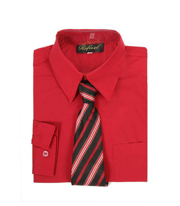 red dress shirt long sleeve Splicing Style Red with Black Floral Edge Men's Long Sleeve Shirt