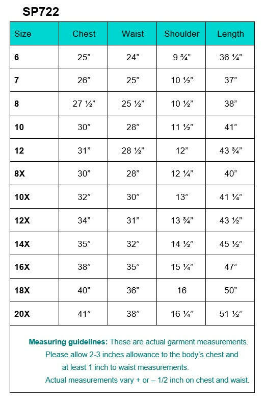 Measurements of the First Communion Dress