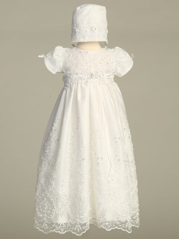 Girls White Christening & Baptism Gown - Sofia