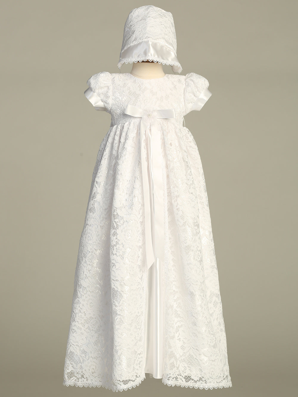 Girls White Christening & Baptism Gown - Suzana