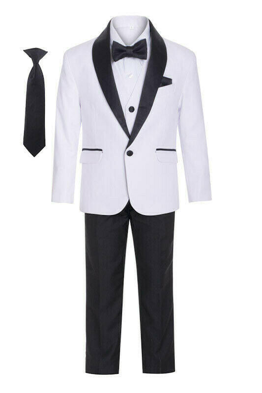 Boys White Shawl Tuxedo Suit Timeless Style & Comfort 6 Boys White Shawl Tuxedo Suit Timeless Style & Comfort 6
