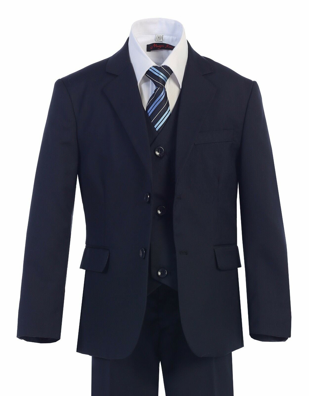 A young gentleman shines in the sophisticated Executive Navy Suit.