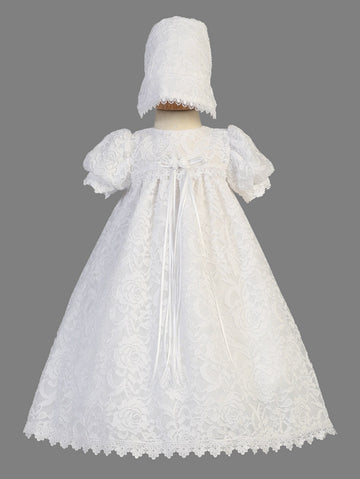 Girls White Christening & Baptism Dress - Victoria