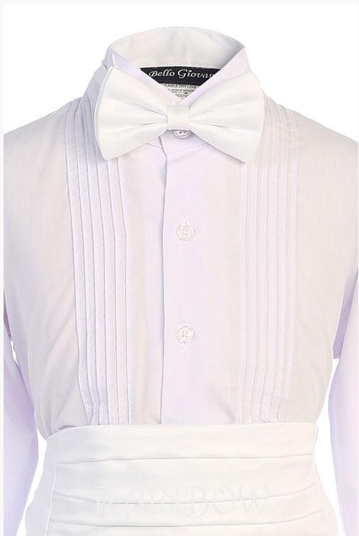 Infants White Long Tail Tuxedo - Malcolm Royce