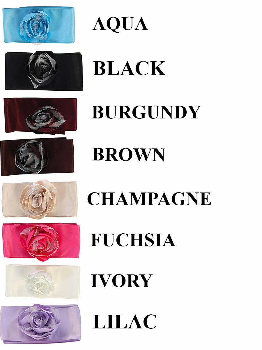 Color options for flower and sash on White Glitter Tulle Flower Girl Dress include aqua, black, burgundy, brown, champagne, fuchsia, ivory, and lilac.