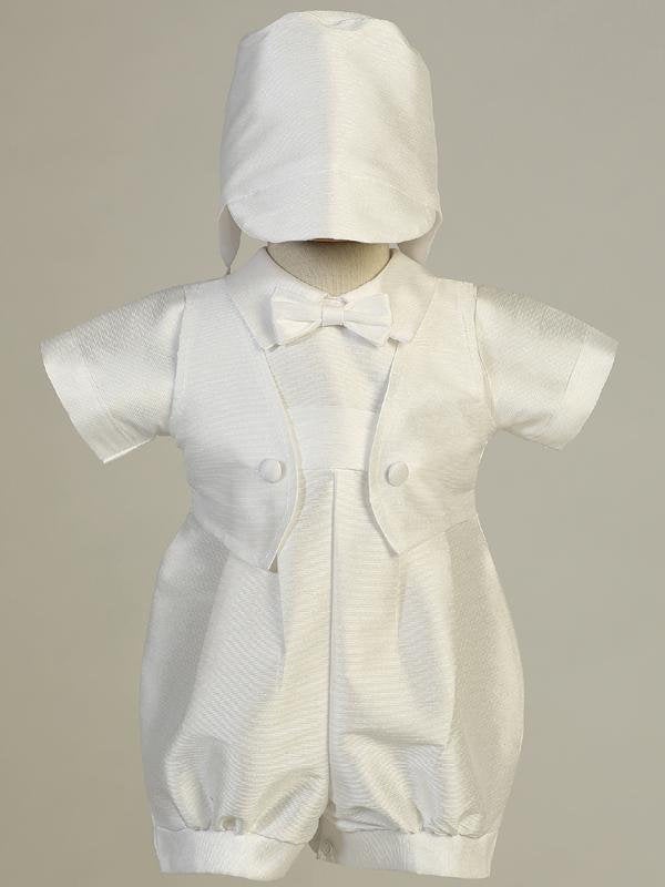 Baby Boys White Baptism & Christening Romper - Sebastian