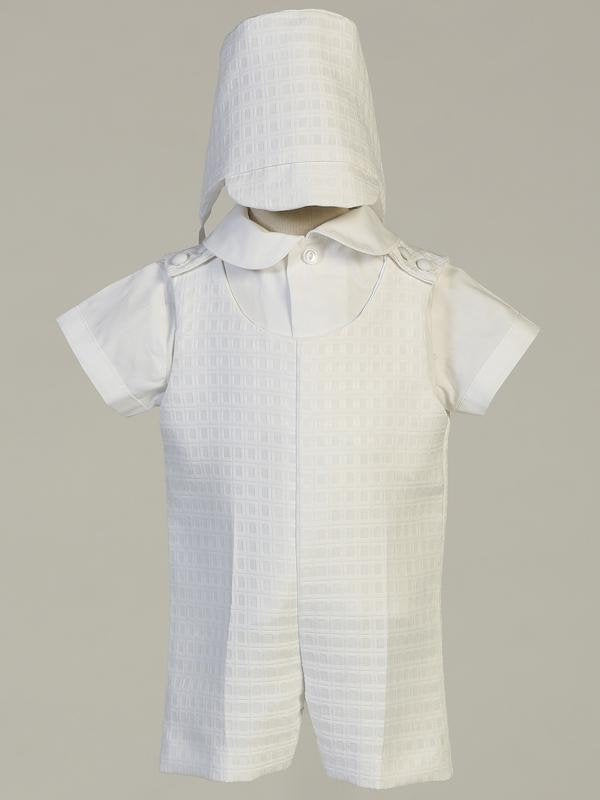 Baby Boys White Baptism & Christening Romper - Cole