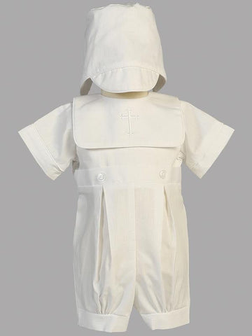 Baby Boys White Baptism & Christening Romper - Zachary