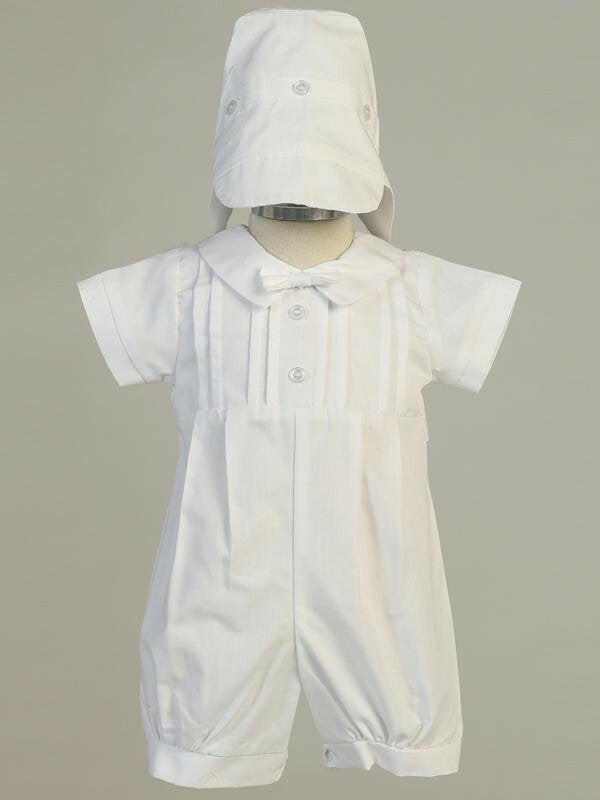 Baby Boys White Baptism & Christening Romper - Liam