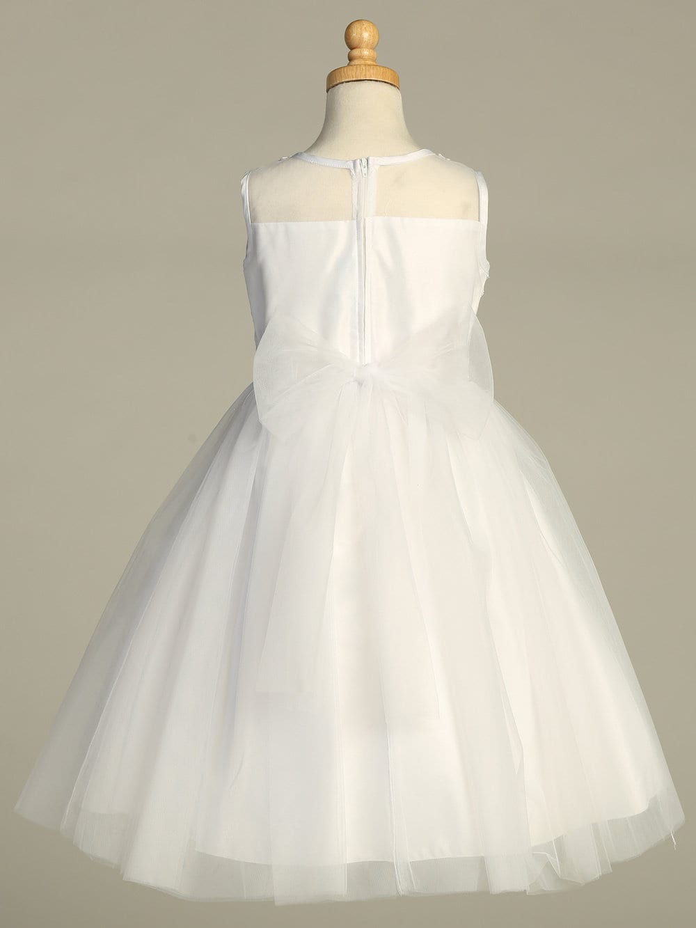 Close-up view of the corded embroidered tulle with sequins, showcasing the intricate embroidery and sparkling details.